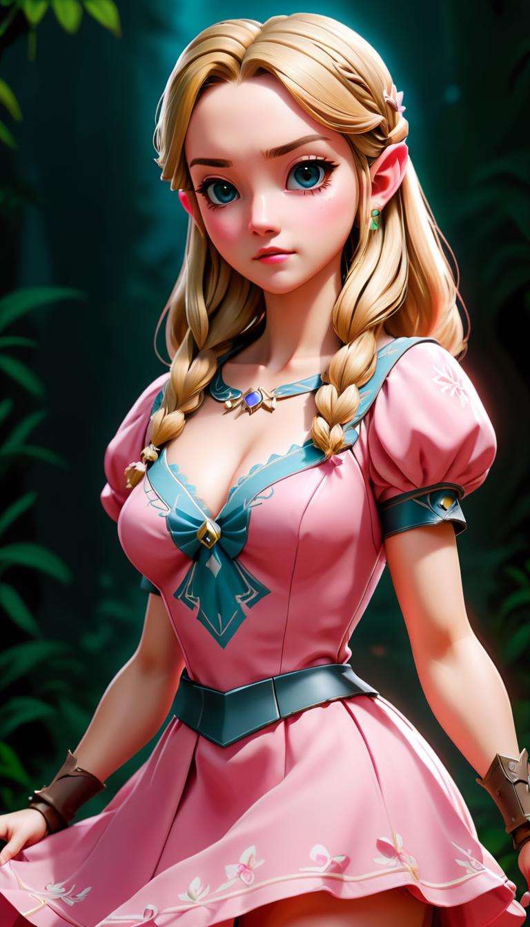 game zelda BOTW Digital art pink dress