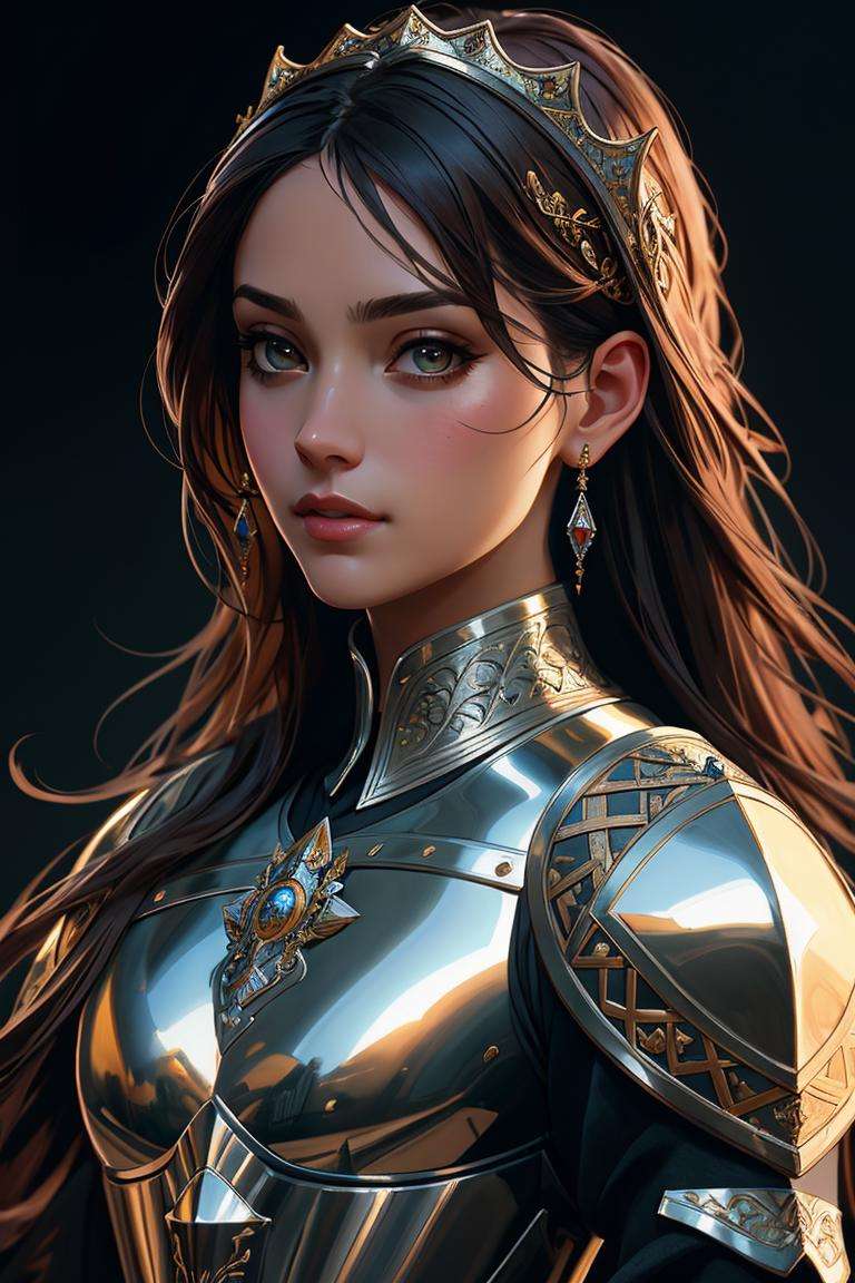 modelshoot style, (extremely detailed wallpaper), full shot body photo of the most beautiful artwork in the world, (medieval armor), professional majestic oil painting, trending on ArtStation, trending on CGSociety, Intricate, High Detail, Sharp focus, dramatic, photorealistic painting art by midjourney and greg rutkowski