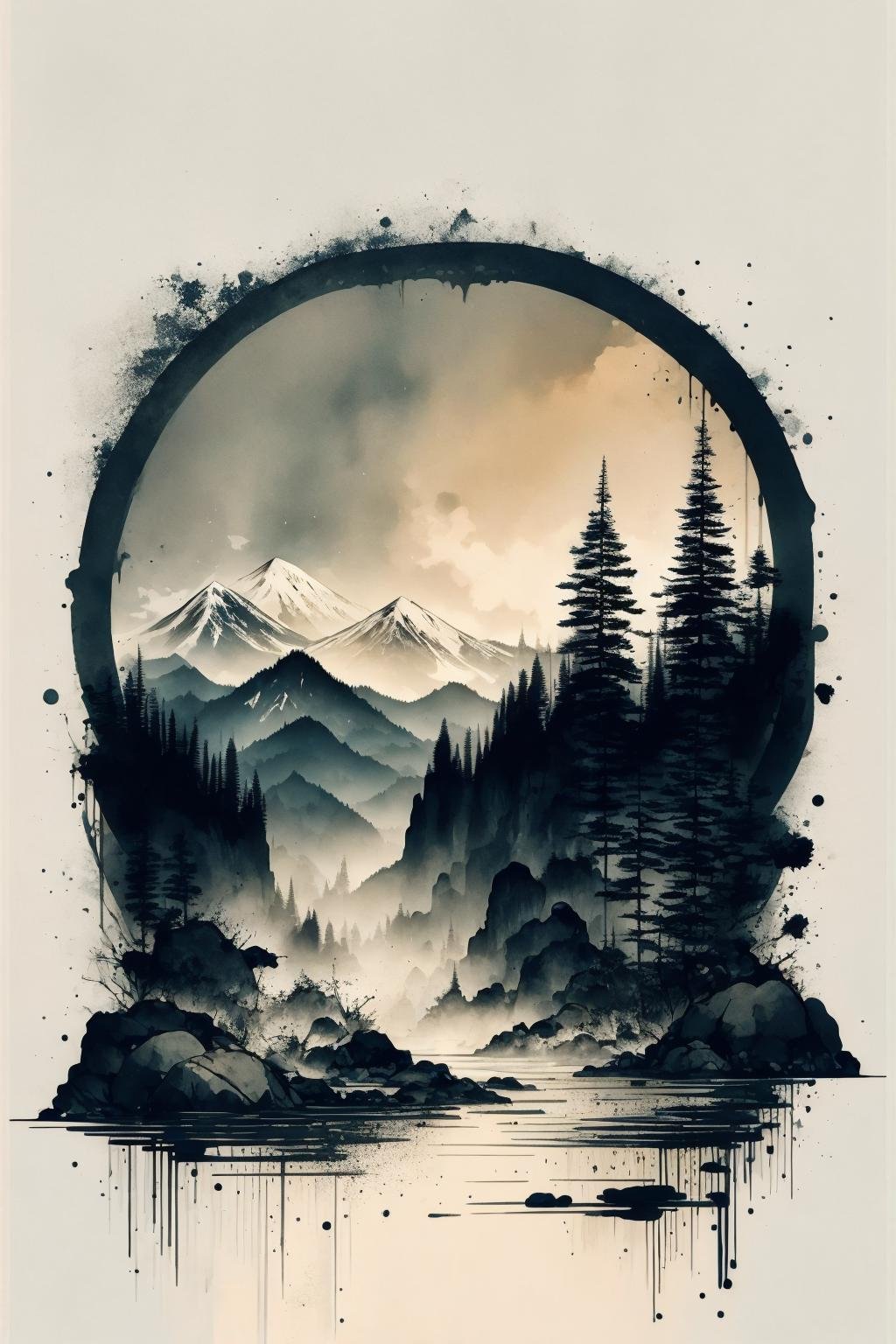 white background, scenery, ink, mountains, water, trees <lora:ink-0.1-3-b28-bf16-D128-A1-1-ep64-768-DAdaptation-cosine:1>