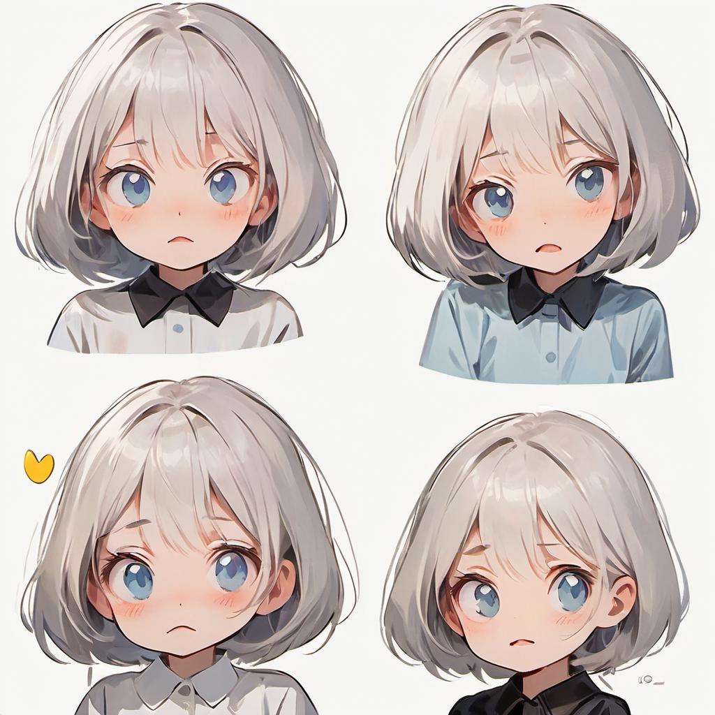 biaoqing,stickers of a 20yo girl,white background,simple background,emoji,emotional,illustration,best quality,highly detailed,masterpiece,an extremely delicate and beautiful,extremely detailed,8k wallpaper,Amazing,finely detail,official art,<lora:stickers2_0.6+stickers_0.6:1>,