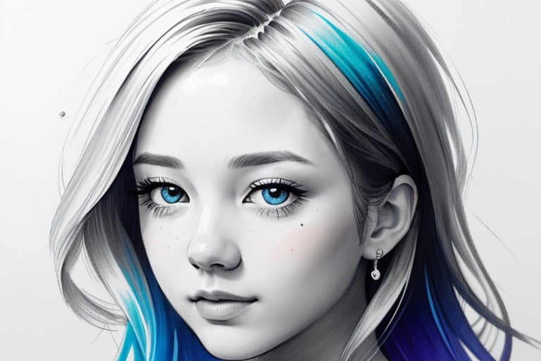 cute girl, long white hair
(half-color, colored ink drops, color:1.2)
realistic, realism, detailed, pencil drawing, (portrait:1.2), (sketch:1.2), painting, rough sketch, (Line art:1.2), meticulous painting, white paper, character on paper, black and white, extra lines, clear lines, shadow, monochrome