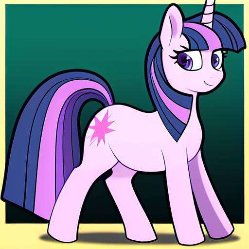 masterpiece, high quality, ((Twilight Sparkle)), unicorn, purple body, pony, solo, quadruped, dark mane