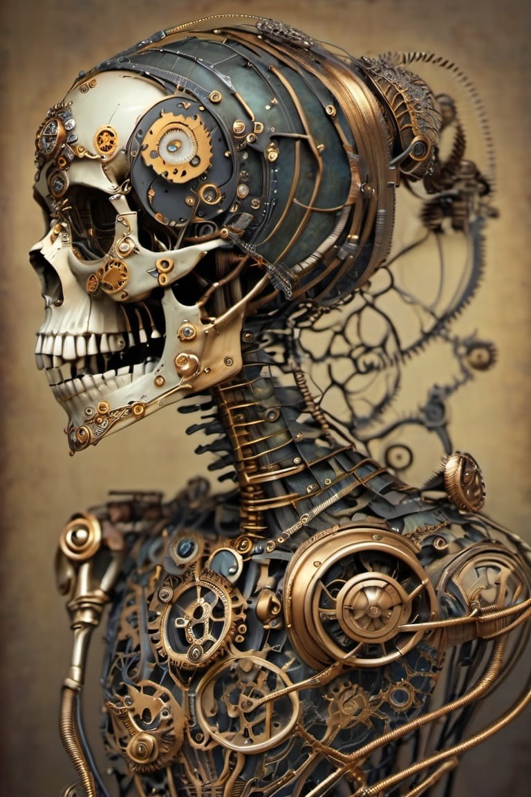 <lora:steampunk_xl-off:1> steampunk style, skeleton , metal , wire