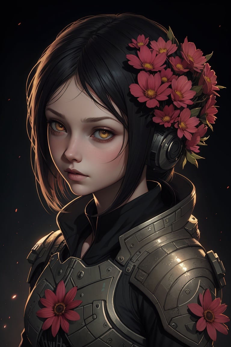 Girl child cute flowerpunk, (\Portraid\), <Aleksi Briclot>