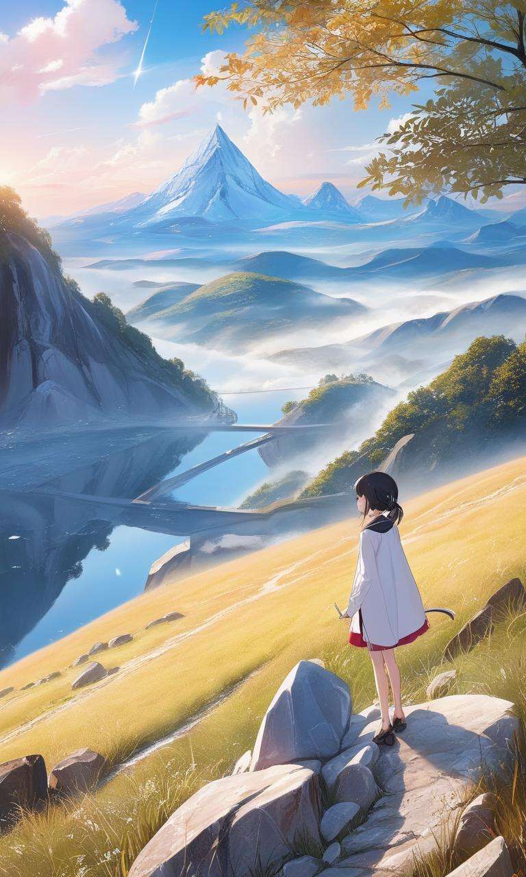 <lora:DreamARTSDXL:1>, 1girl, landscape, masterpiece, crystal, anime,