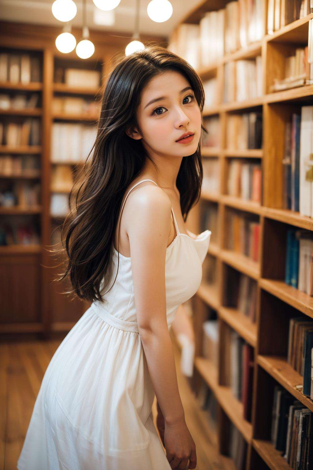 1girl,<lora:Maper:0.7>,lib_bg,<lora:libbg_v16:1>,dress,long hair,magnetic presence,refined seduction,captivating mystique,Glowing Illumination,Soft Highlights,Luminous Atmosphere,depth of field,<lora:lit:0.3>,