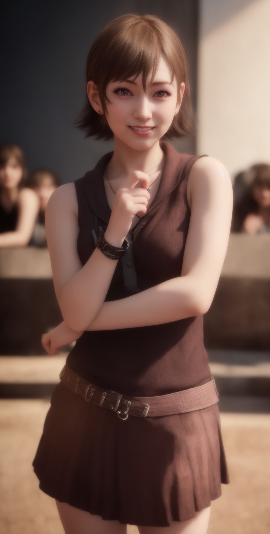 IrisAmicitia, realistic, (photorealistic:1.3), masterpiece, best quality, 1girl, cute pose, smile, ray tracing, cinematic lighting,upper_body, <lora:EMS-21614-EMS:0.8>