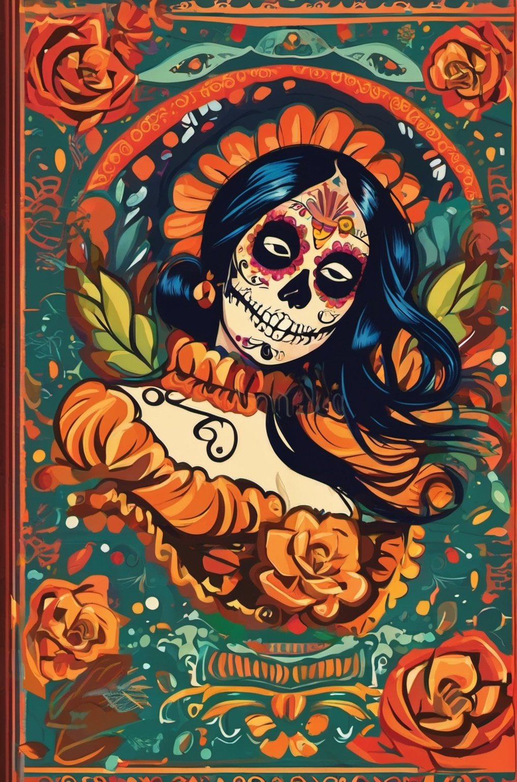 Day of the dead festival,vector art illustration