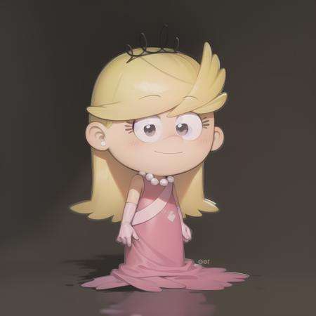 ((masterpiece, best quality)),(complex light),solo, solo focus, full body,1girl, lola loud, blonde hair, long hair, <lora:lolaLoud1-10:0.8>,pink dress, pearl necklace, crown, smile, pink gloves,simple background, 