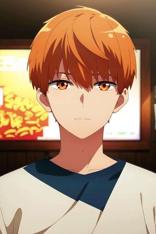 masterpiece, best quality, illustration, 1boy, solo, male focus, looking at viewer, , depth of field, <lora:tsukasa_kazuki:0.68>, tsukasa_kazuki, orange hair, orange eyes, ,