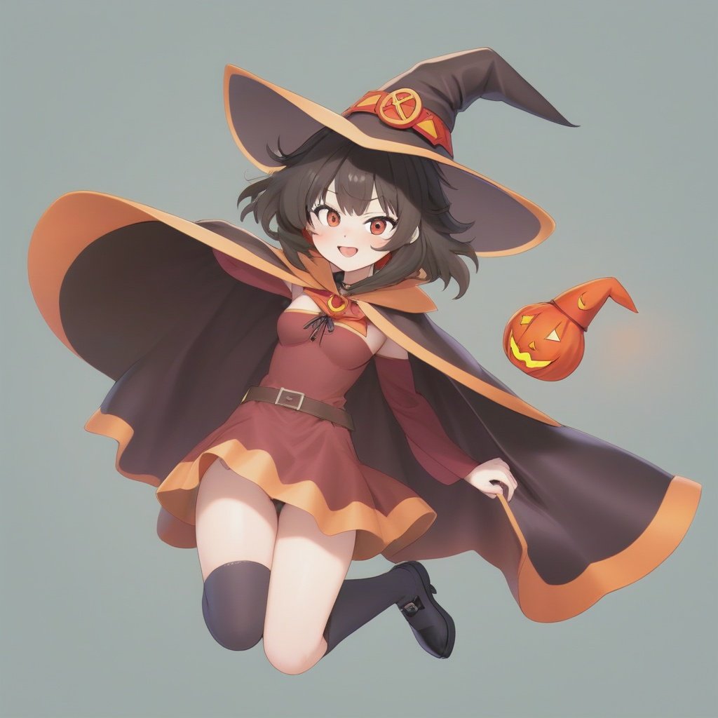 megumin, witch hat, cape