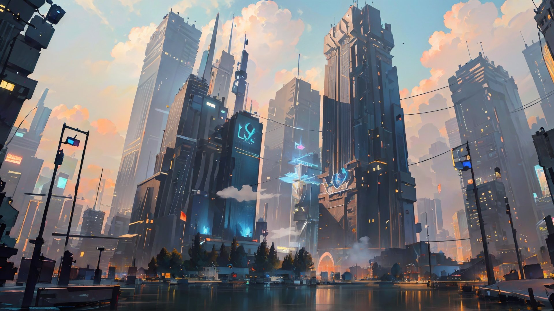 (((masterpiece))), ((extremely detailed CG unity 8k wallpaper)), best quality, high resolution illustration, Amazing, highres, intricate detail, (best illumination, best shadow, an extremely delicate and beautiful),

Cyberpunk Concept, no humans, building, city, sky, scenery, cloud, outdoors, skyscraper, smoke, cloudy sky, night, cityscape, aircraft