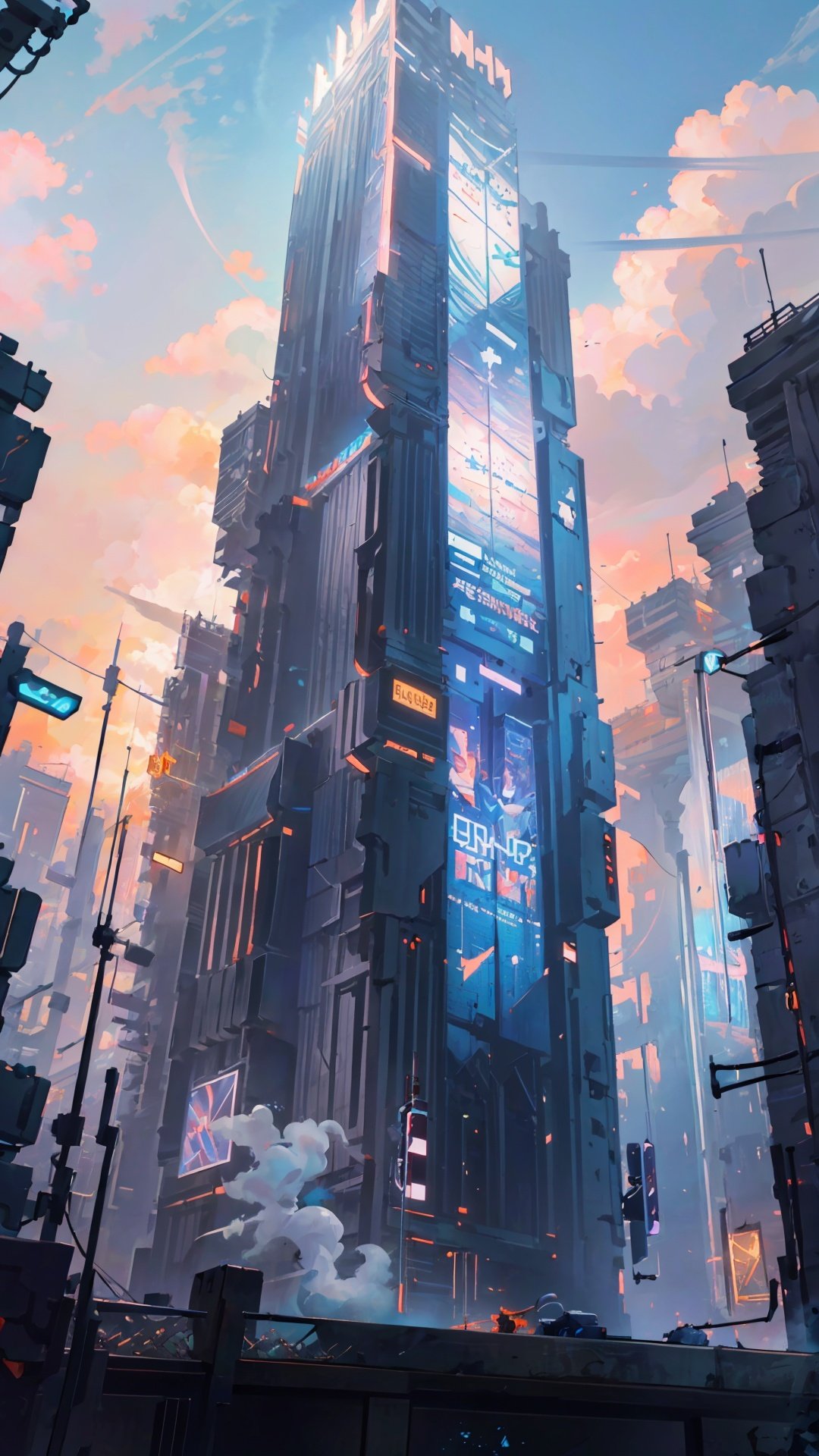(((masterpiece))), ((extremely detailed CG unity 8k wallpaper)), best quality, high resolution illustration, Amazing, highres, intricate detail, (best illumination, best shadow, an extremely delicate and beautiful),

Cyberpunk Concept, no humans, building, city, sky, scenery, cloud, outdoors, skyscraper, smoke, cloudy sky, night, cityscape, aircraft