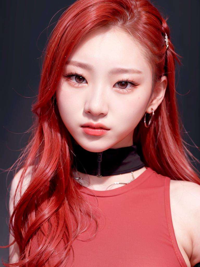 (closeup portrait:1.4) of chaeryeong, tank top, cargo pants, contrapposto, red lips, k-pop idol, (slender body:1.3), best quality, ultra high res, (photorealistic:1.3), 1girl, (standing at a nightclub:1.3), <lora:Chaeryeong Itzy:0.8> 