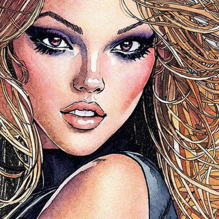 painting of a girl, art by milomanara-768-v3