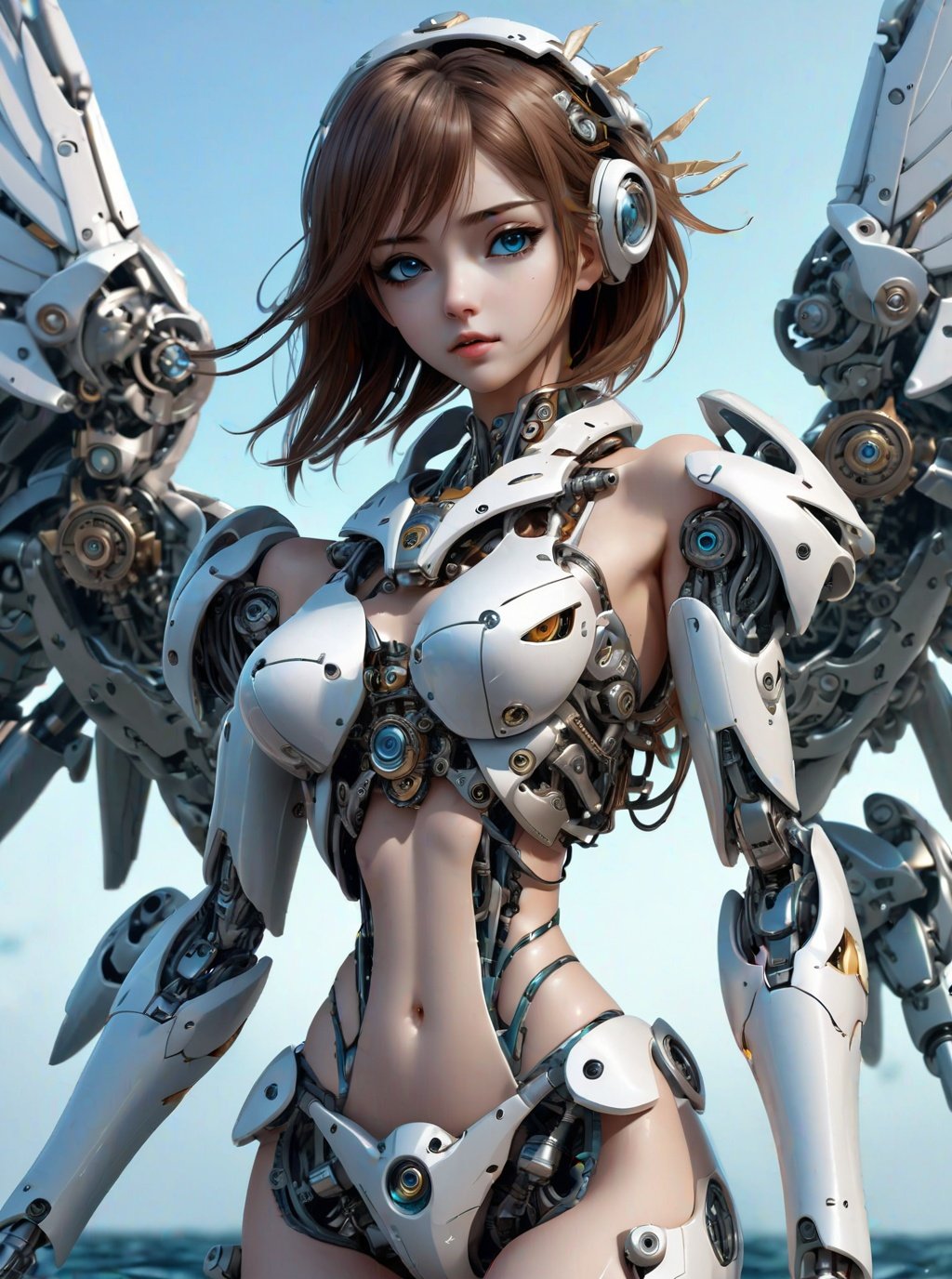 (masterpiece), best quality,{full body},((1 girl)),((beauty detailed eye)),{mecha,huge_filesize},(bare shoulders),science fiction,highly detailed,illustration,extremely detailed CG unity wallpaper,submerge,cinematic lighting,dramatic angle,{{beautiful face}},posing,caustics,fine water surface,,Mechanical wing,Metal wings,Mecha wing,{mecha clothes},robot girl,beautiful detailed face,