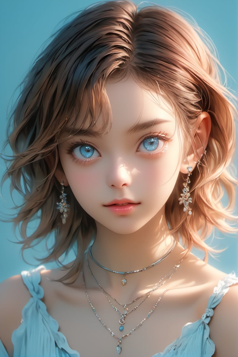 BJ_Oxygen girl,jewelry,earrings,solo,1girl,blue_background,looking_at_viewer,piercing,ear_piercing,gradient_background,photo,8k,highly detailed,digital photography,masterpiece,sidelighting,finely detailed beautiful eyes,hdr,realistic,high definition,<lora:Oxygen girl_SDXL1.0:0.7>,