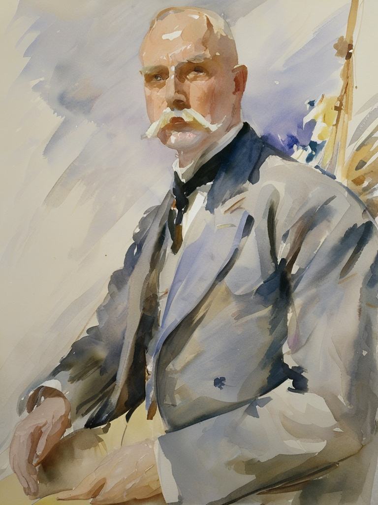 1man,best quality,highly detailed,style of John Singer Sargent,watercolor,<lora:sargent:0.75>,