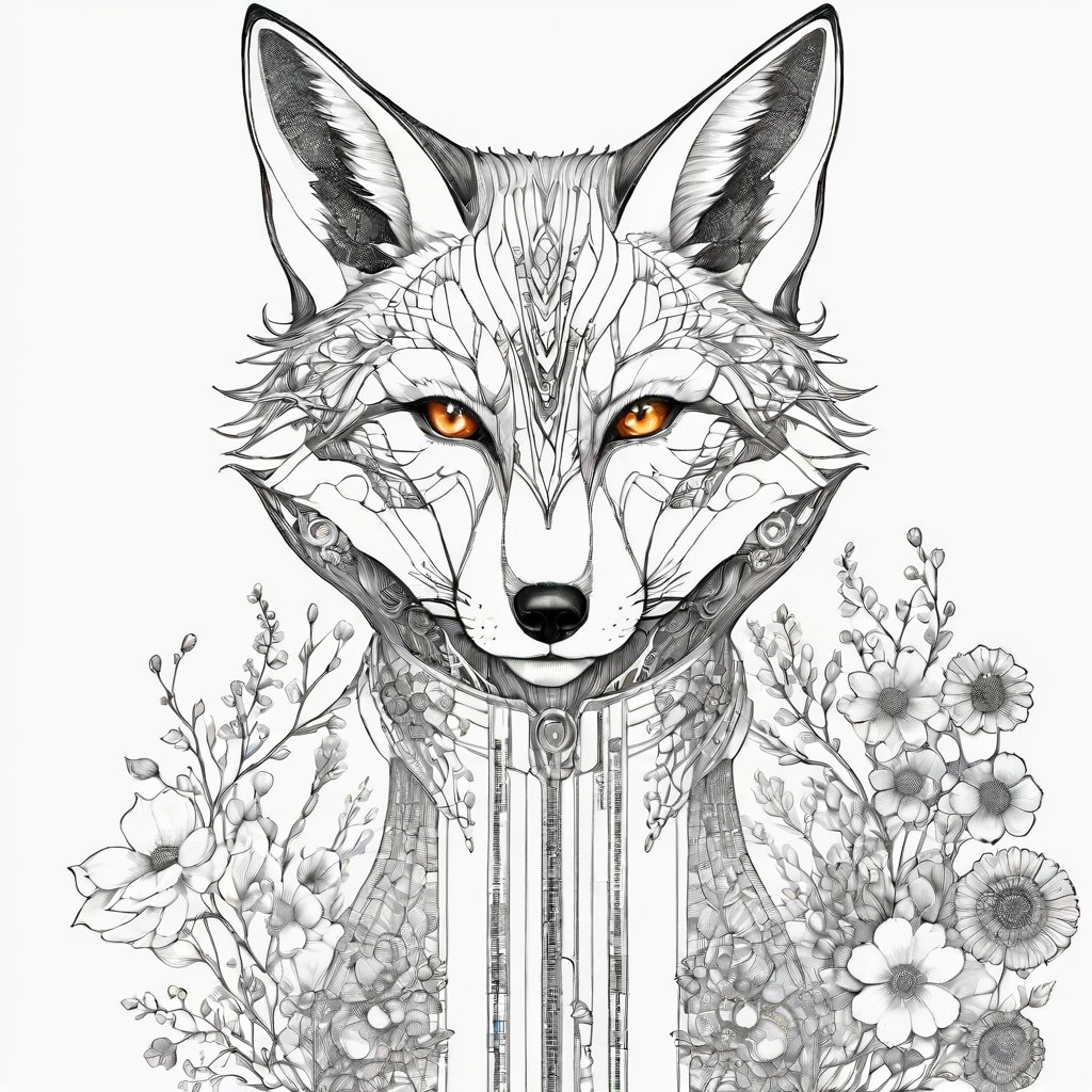 drwnbk drawing, logo fox, 4k, background, clean image, symmetrical, perfect drawn lines,  <lora:drawingbooksdxl2:0.58>