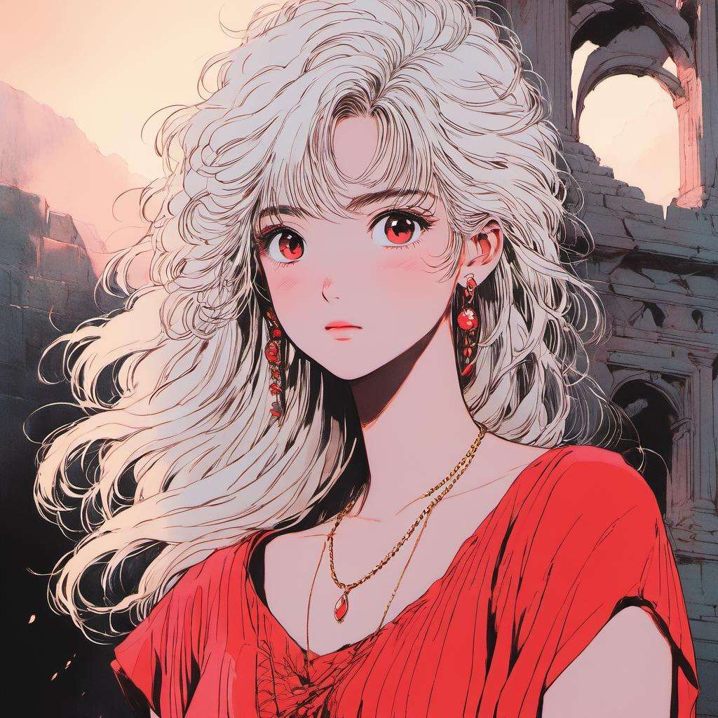 <lora:1990-2:1>, masterpiece, best quality, best quality,Amazing,Beautiful red eyes,finely detail,Depth of field,extremely detailed CG unity 8k wallpaper, masterpiece,(((Long dark white hair))),miko,(Hazy fog),{Fluttering hair},{Thick hair},{{{Gelatinous texture}}},{profile},(Ruins of beautiful details),{Close-up of people},{{{Smooth skin}}},(((upper body))),(Smooth and radiant skin),(Smooth and radiant face),Perfect details,Beautifully gorgeous necklace,,