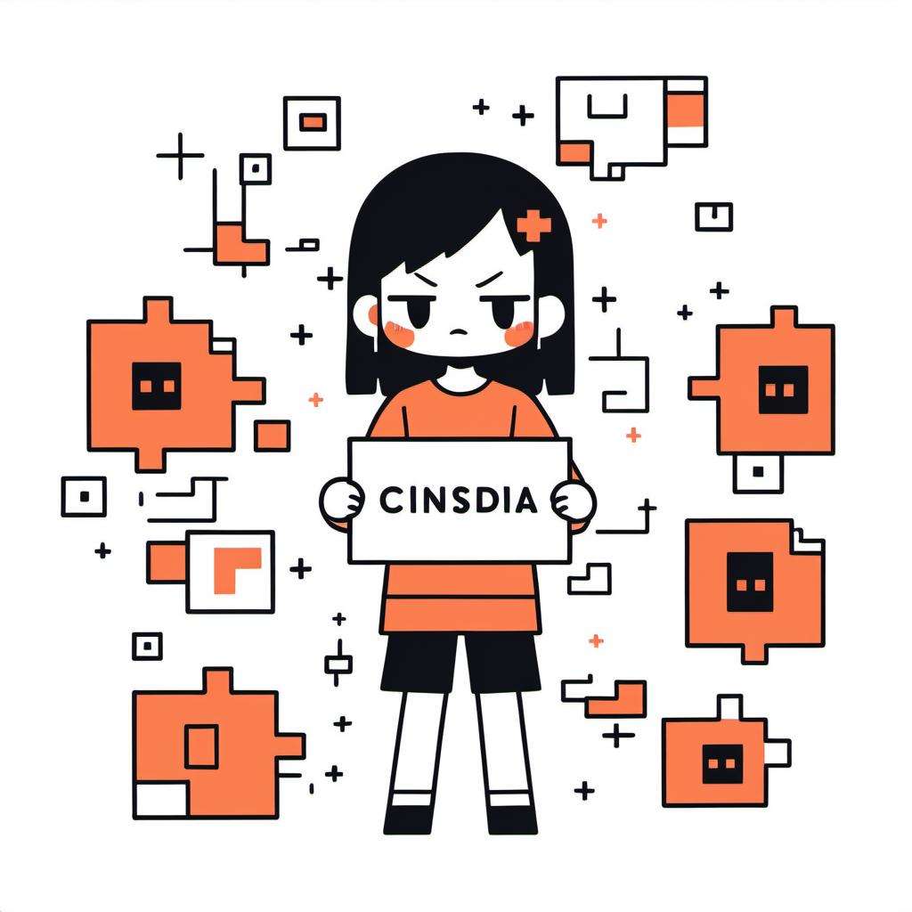 A girl holding up a piece of paper with Cinsdia written on it <lora:Destijl-000015:1>