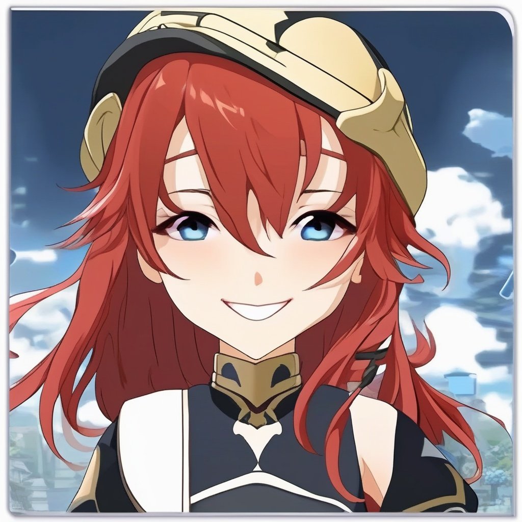 masterpiece,best quality,avatar,head photo,anime character avatar, 1girl, red hair, closed mouth, smile, black eyes, <lora:原神头像-000002:0.75>