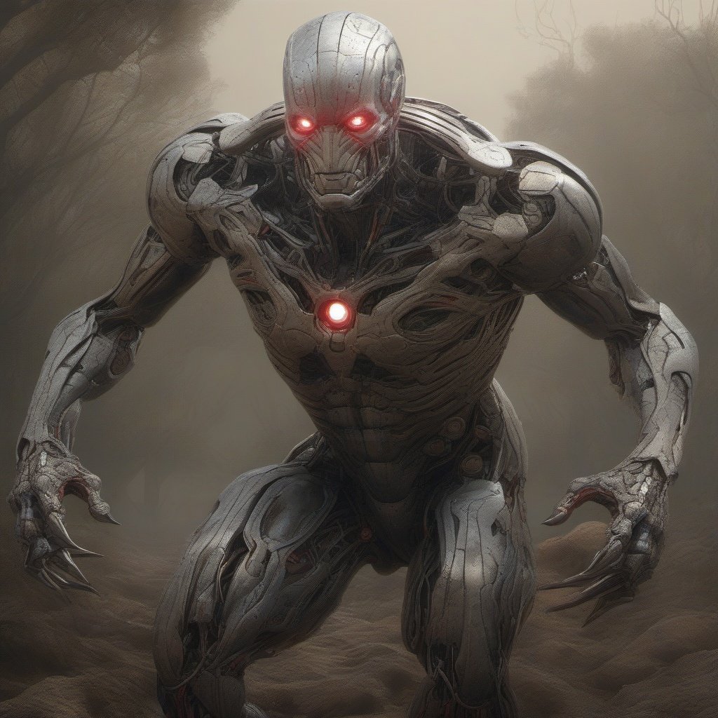 ultron form marvel , sfnsfau, art by zdzislaw beksinski,
, Ultra realistic,  sharp focus, studio photo, intricate details, highly detailed, by greg rutkowski , unreal engine 
