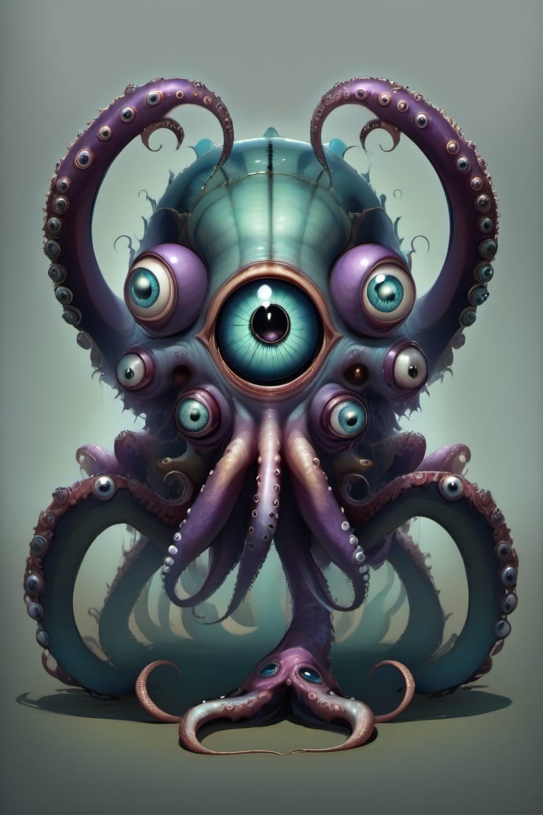 <lora:biopunk_xl:1>biopunk style, tentacles, no humans, one-eyed, monster, extra eyes, eldritch abomination, eye focus, teeth, gradient background, gradient