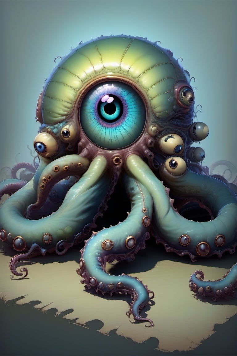 <lora:biopunk:1>biopunk style, tentacles, no humans, one-eyed, monster, extra eyes, eldritch abomination, eye focus, teeth, gradient background, gradient