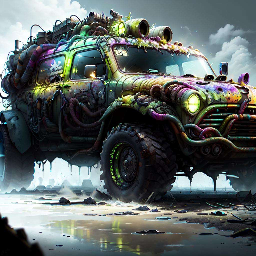 <lora:ToxicPunkAI:.9> ToxicPunkAI car , detailed, intricate