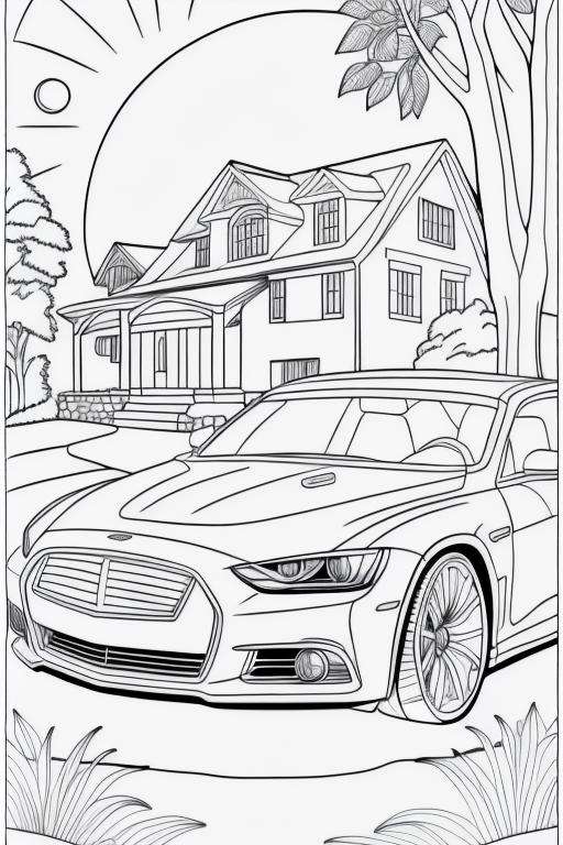 coloring page of a car