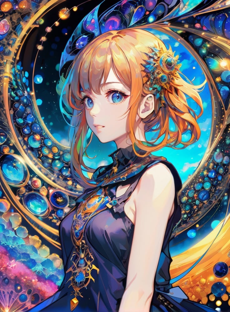 anime style, anime,(masterpiece, top quality, best quality, official art, beautiful and aesthetic:1.2), (1girl), upper body,extreme detailed,(fractal art:1.3),colorful,highest detailed,