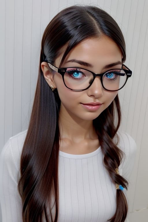 beautiful girl wearing glasses for nearsightedness