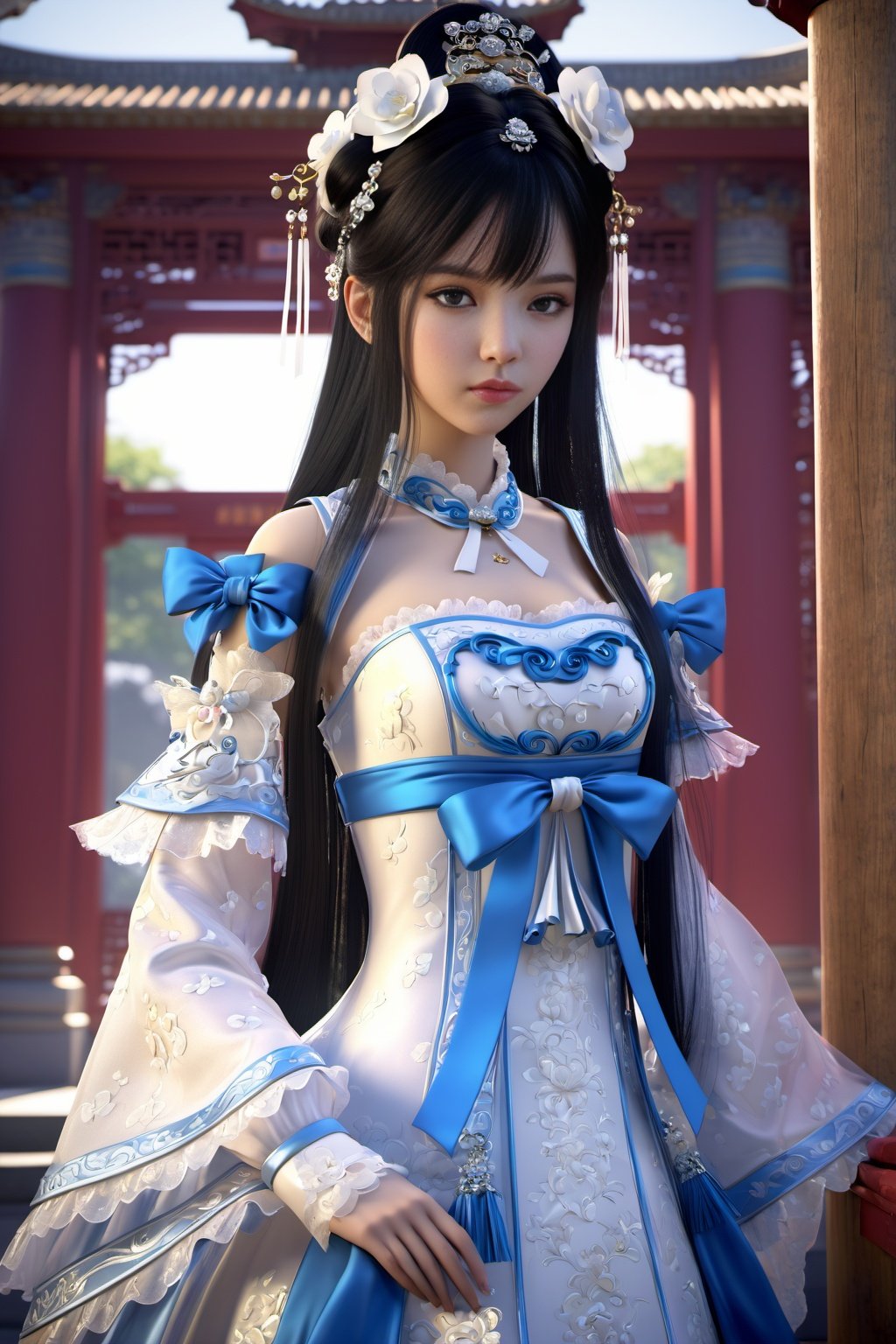 extremely detailed cg unity 8k wallpaper,master works,masterpiece,best quality,1 girl,solo,luxury clothing,whole body,full body lens,chinese girl,lolita dress,