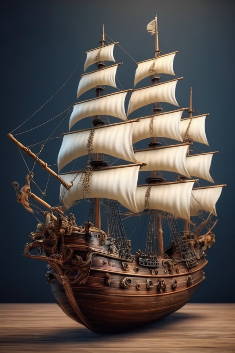 The male child holding a galleon mini in hand, photorealistic,  masterpiece,  surrealistic, details, 8k <lora:copax_galleon_xl:1>