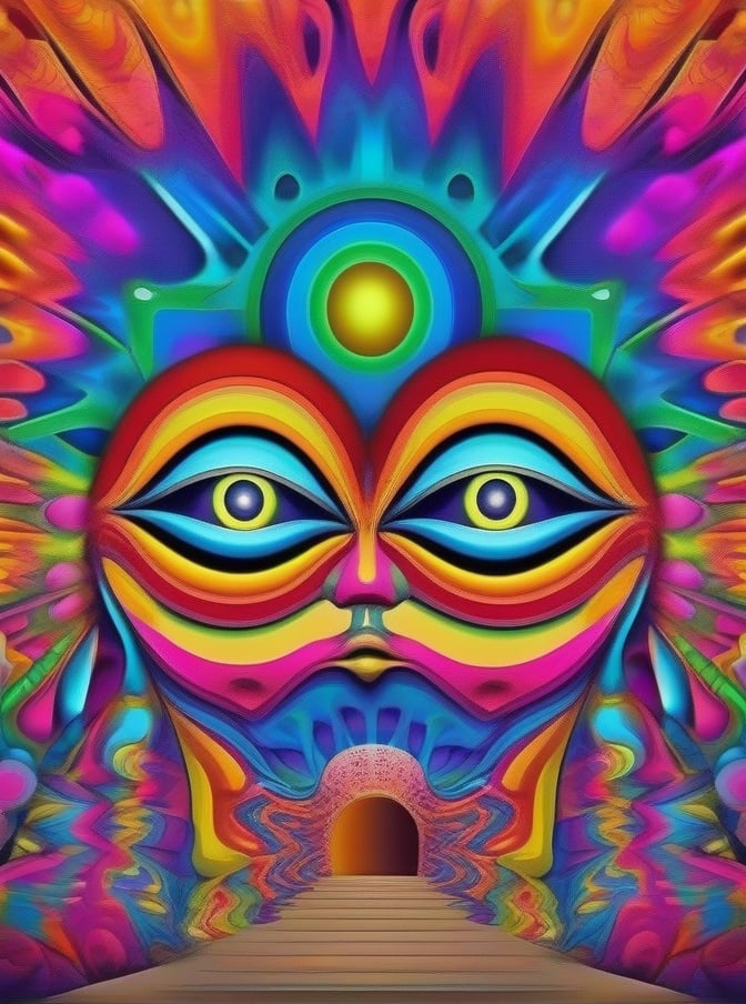 Psychedelic, psy art, solo, colorful, abstract, surreal <lora:sdxl_Psychedelic:0.8>