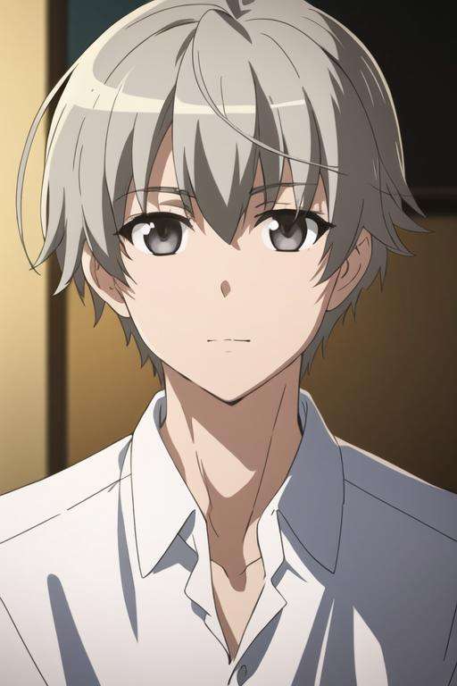 masterpiece, best quality, sketch, 1boy, solo, male focus, looking at viewer, , depth of field, <lora:haruka_kasugano:0.72>, haruka_kasugano, grey hair, grey eyes