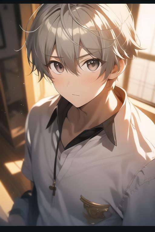 masterpiece, best quality, , 1boy, solo, male focus, looking at viewer, upper body, depth of field, <lora:haruka_kasugano:0.70>, haruka_kasugano, grey hair, grey eyes, indian costume, , 8k resolution