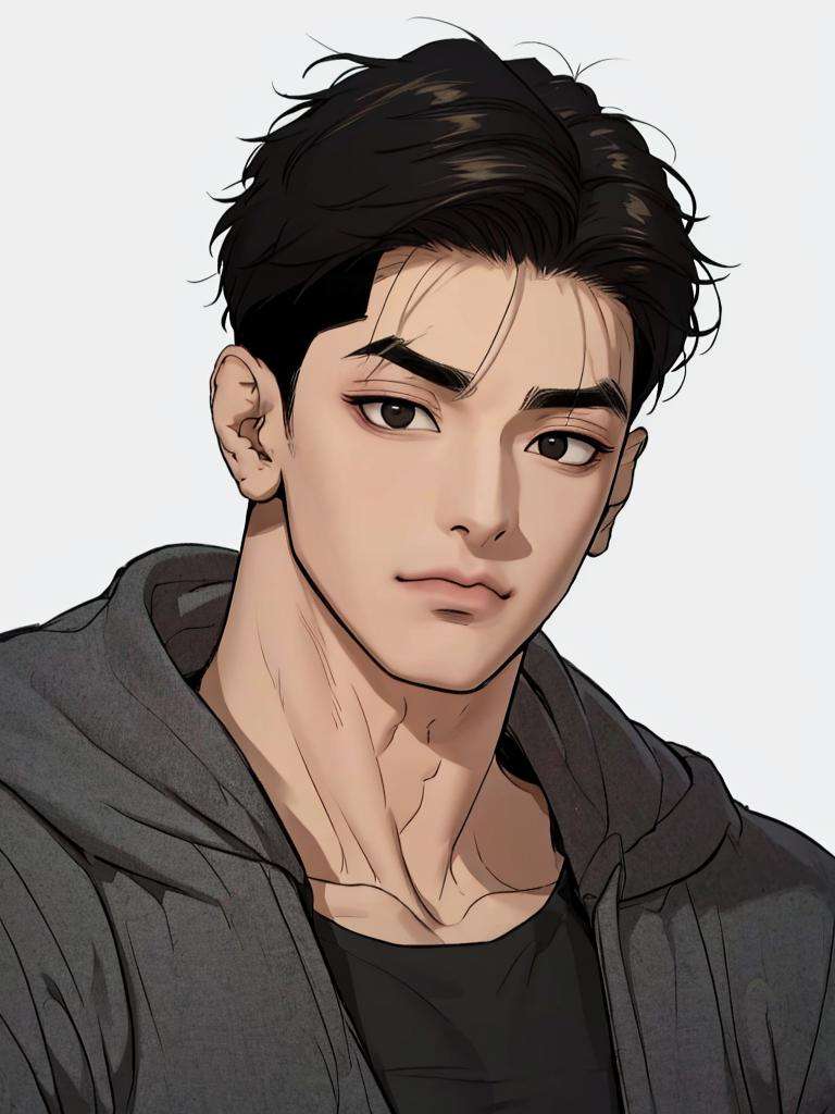 best quality,masterpiece,highres,1boy,male focus,solo,looking at viewer,jaekyung,black hair,short hair,black eyes,muscular,muscular male,<lyco:朱在京-000012:1>,closed mouth