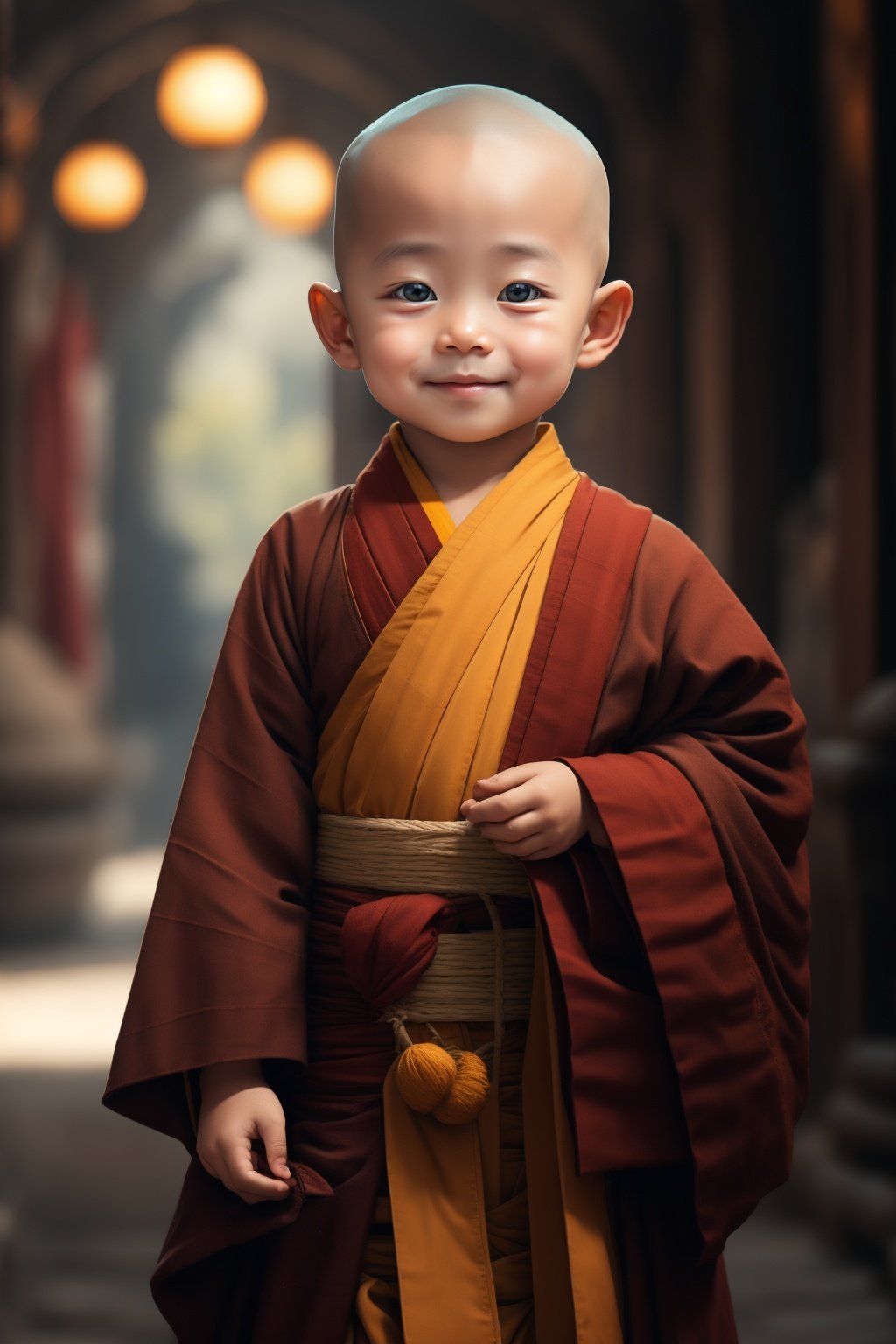 <lora:小吐吐:0.9>,young monk,