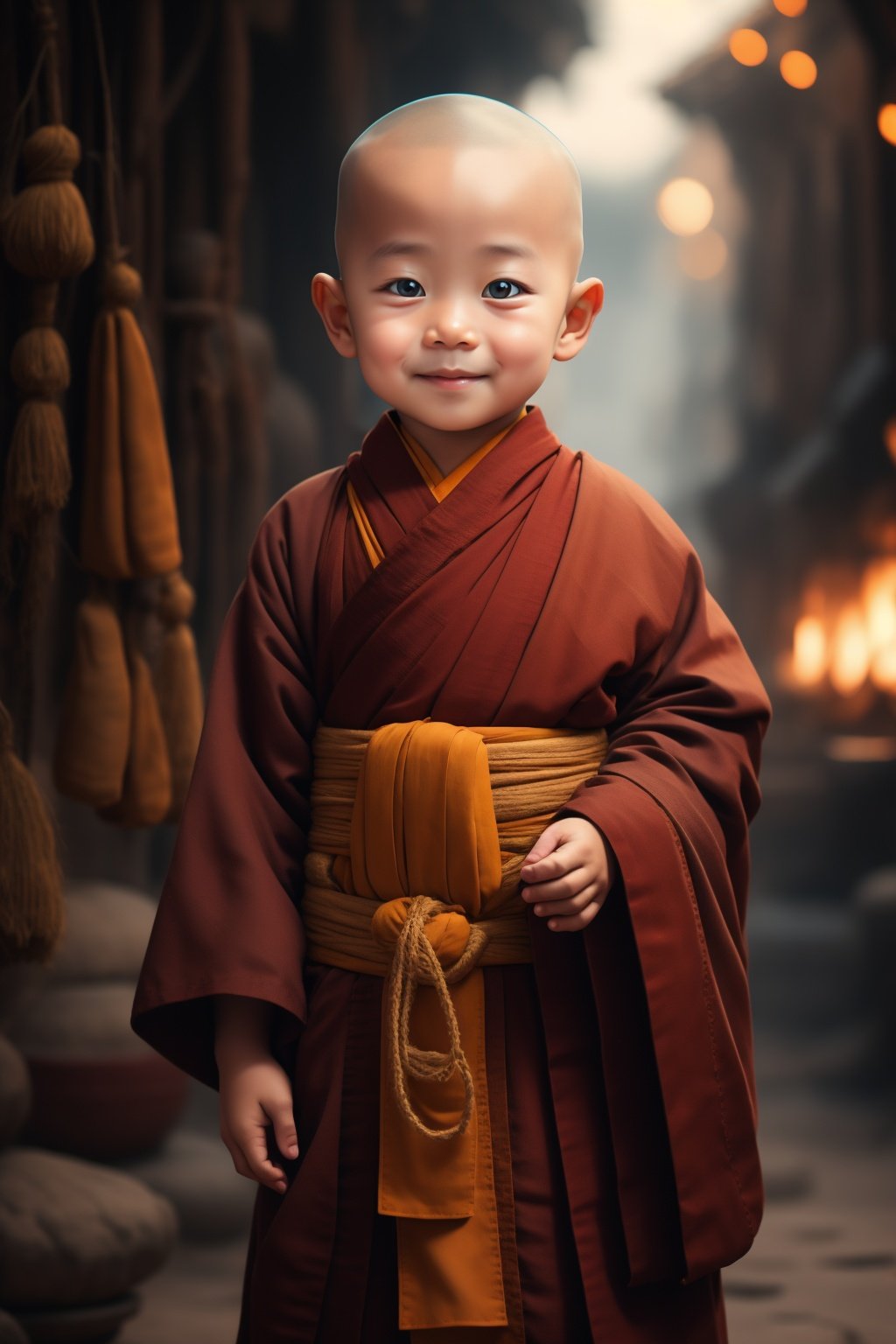 <lora:小吐吐:0.9>,young monk,