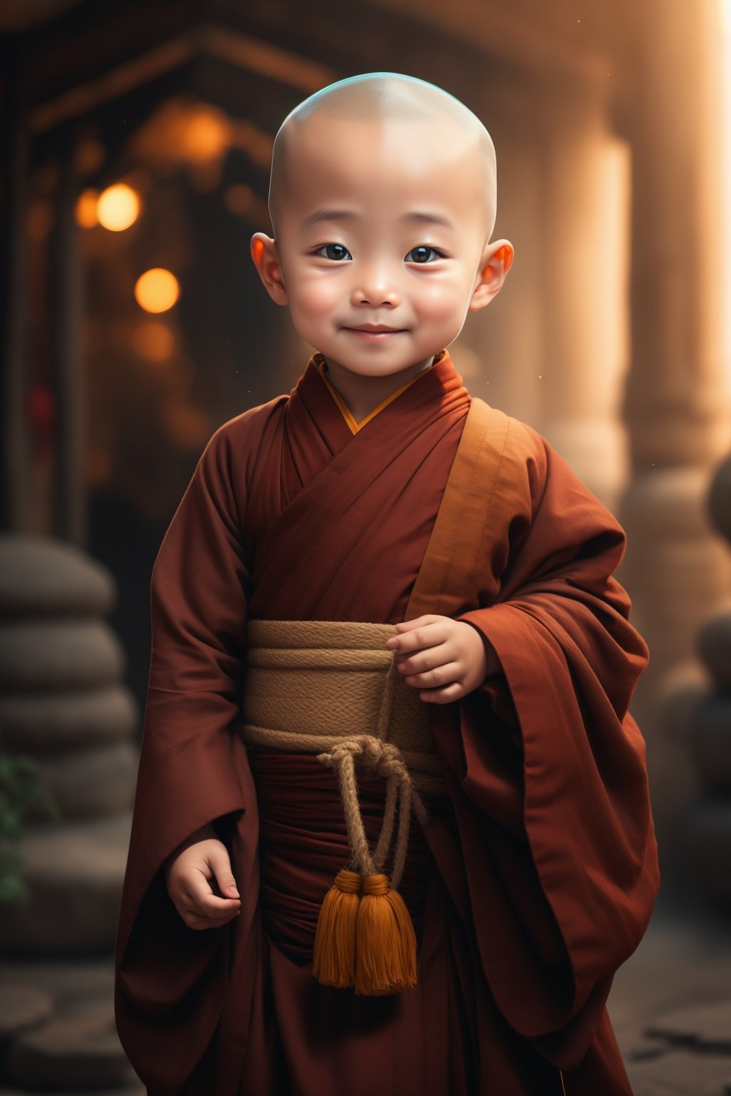 <lora:小吐吐:0.9>,young monk,