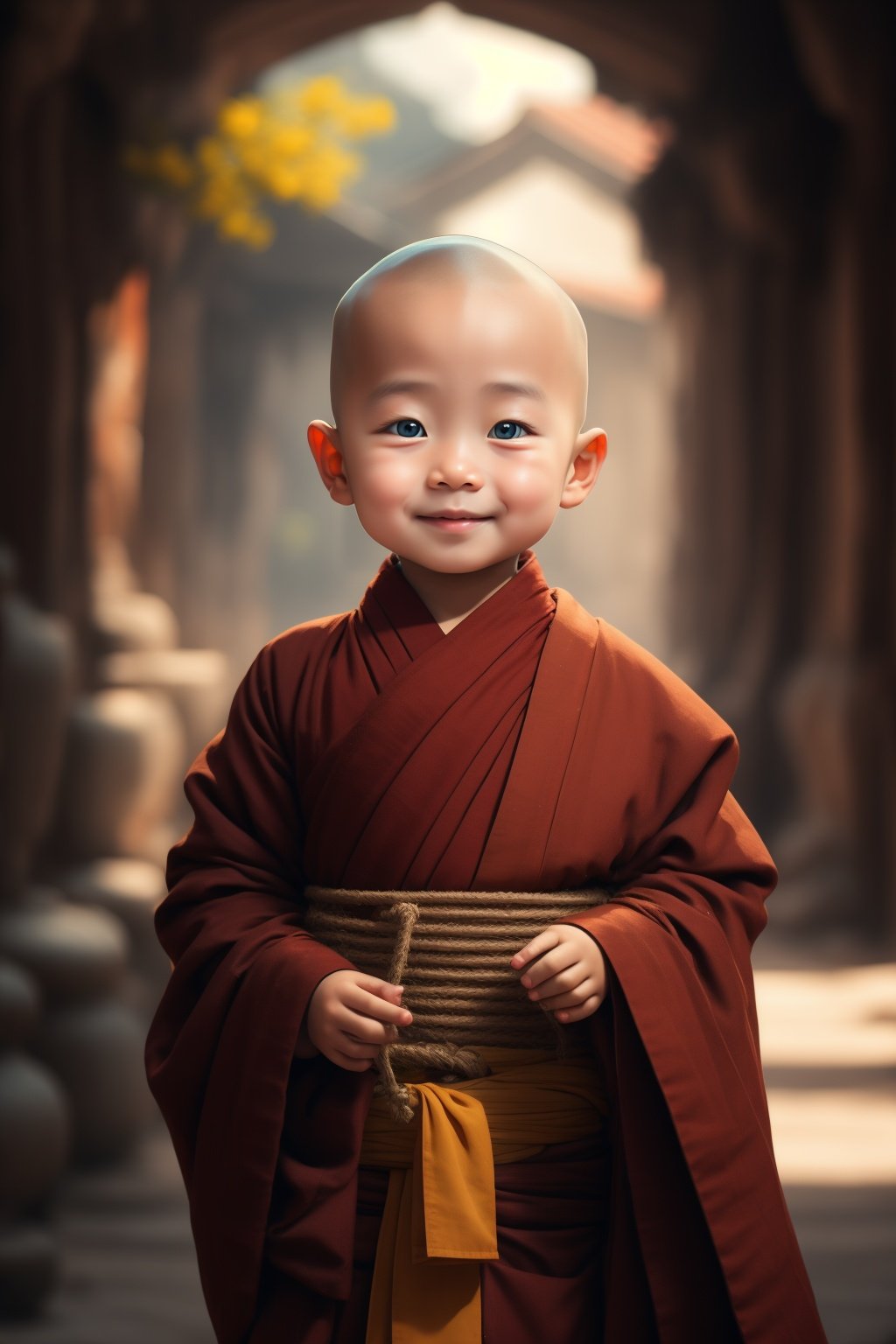 <lora:小吐吐:0.9>,young monk,