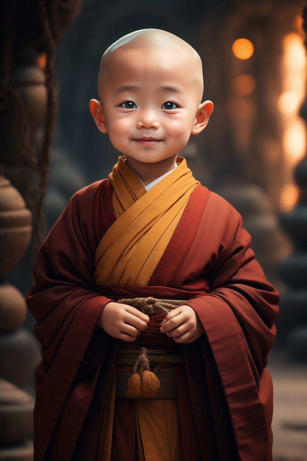 <lora:小吐吐:0.9>,young monk,