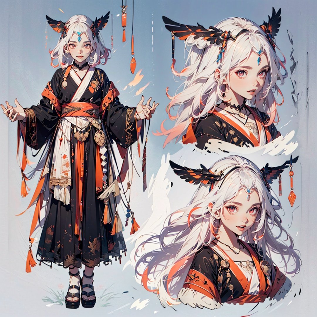  ((feather_hair_ornament, open_mouth, pink_hair, red streaked hair, hair_ornament, red_eyes, centre parting bangs, feathers, feathered_wings, smile, gradient hair, )),(full_body(front_view, back_view),uper_body(front_view, left_view, right_view)),(((white background, simple background:1.2))),(dynamic_pose:1.2),(CharacterSheet:1.2),kiana,feiyufu,yu fuhua,feather_hair_ornament, open_mouth, pink_hair, red streaked hair, hair_ornament, red_eyes, centre parting bangs, feathers, feathered_wings, smile, gradient hair, yu fuhua