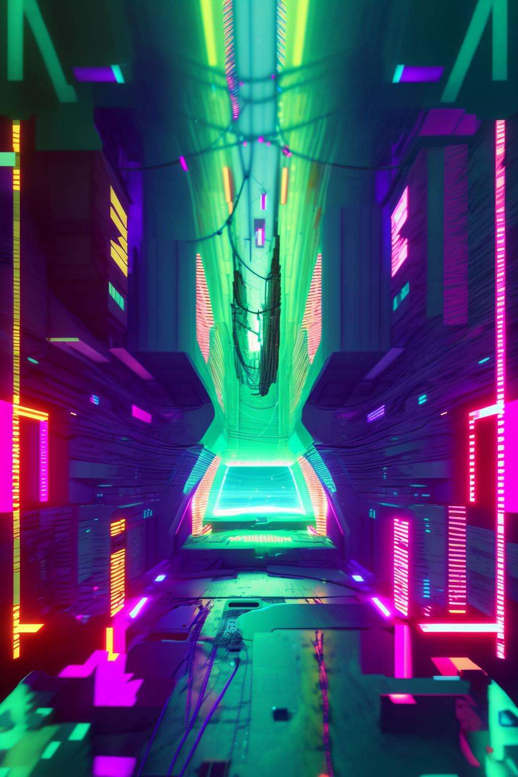 (  cyberspace_background ),  a dark alley with a neon sign in the middle