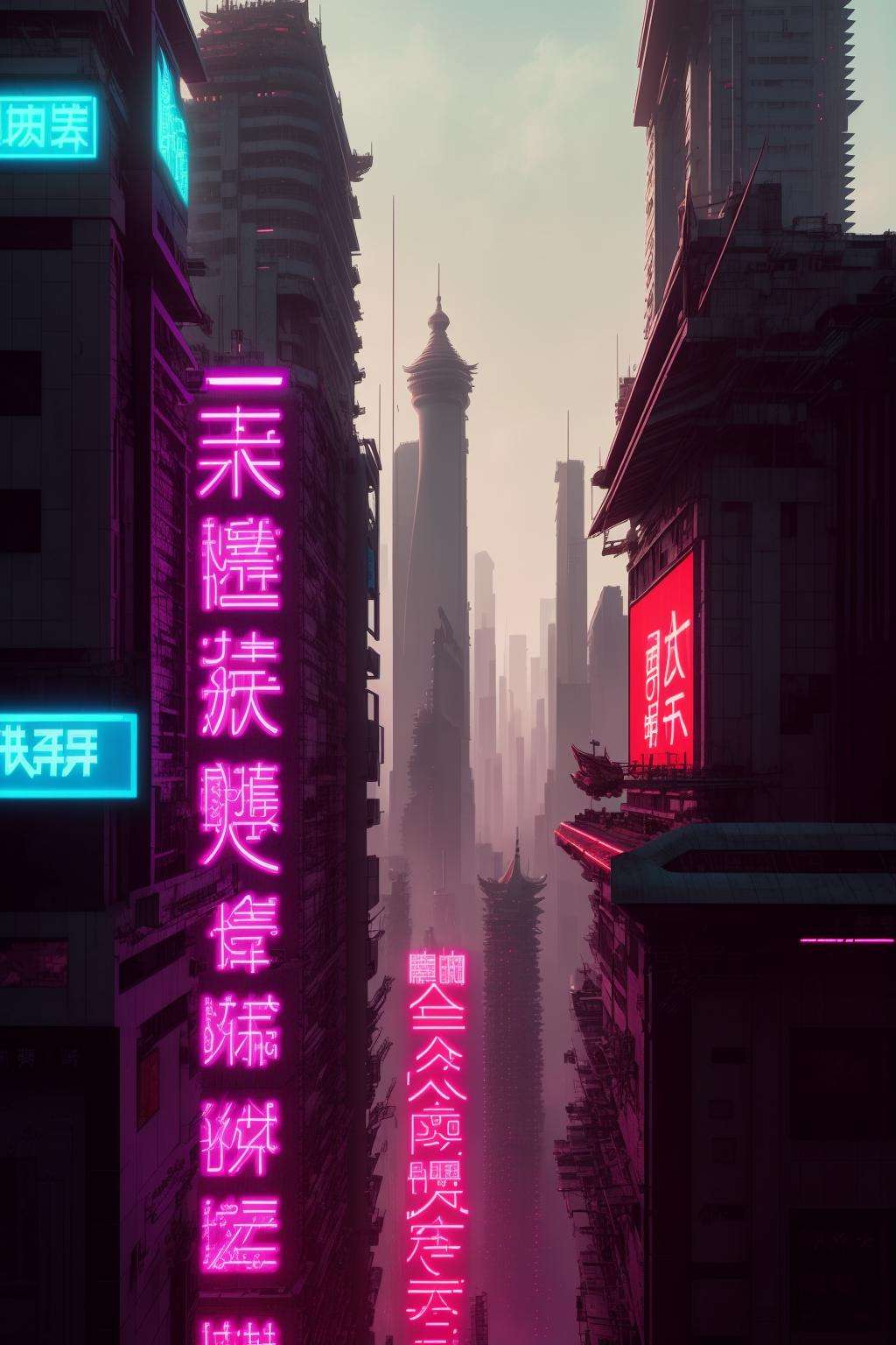 cyber_asia , cyberpunk, futuristic