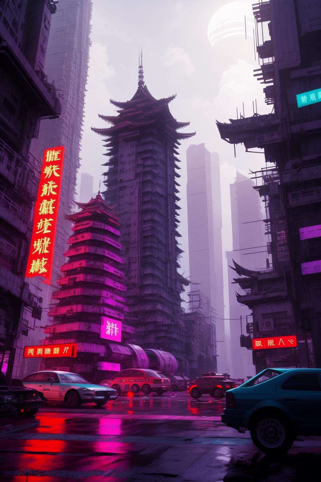 cyber_asia , cyberpunk, futuristic