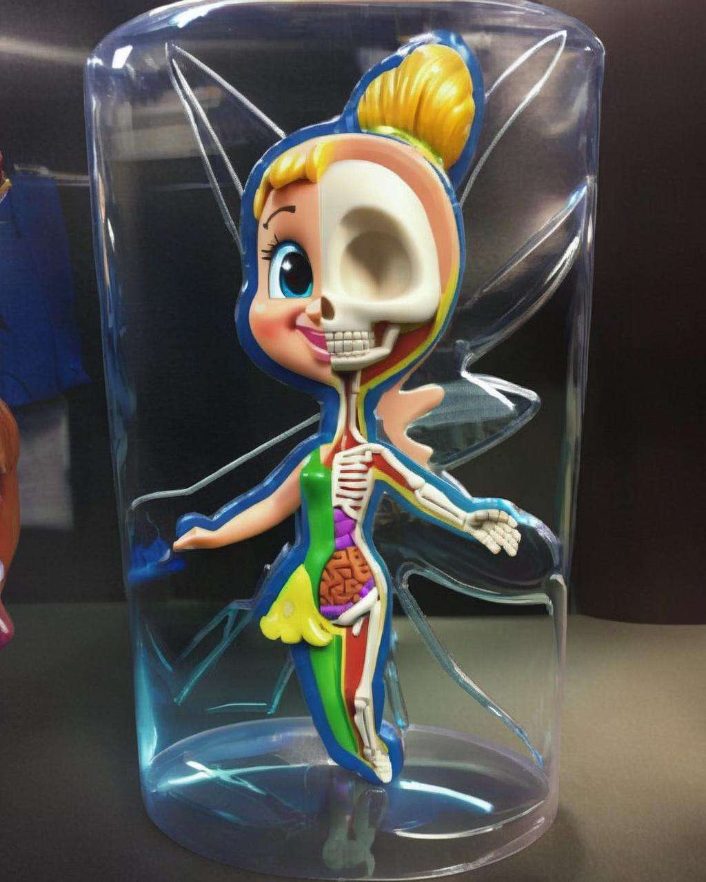 Tinker Bell , x-ray, skeleton visible<lora:skeleton_toy_sdxl:1.0>