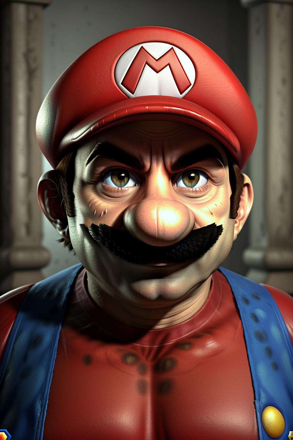 photo of Super mario bros , real_mario , ultra realistic, detailed skin